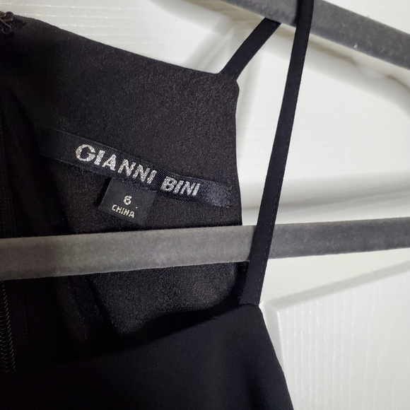 Gianni Bini Denise Black Halter Tiered Ruffled Popover Wide Leg Jumpsuit - Picture 8 of 9